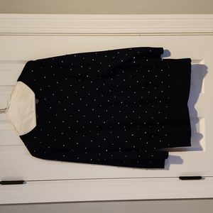 J.Crew Navy Swiss Dot Sweater
